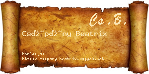 Csépány Beatrix névjegykártya