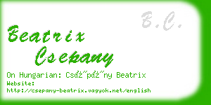 beatrix csepany business card